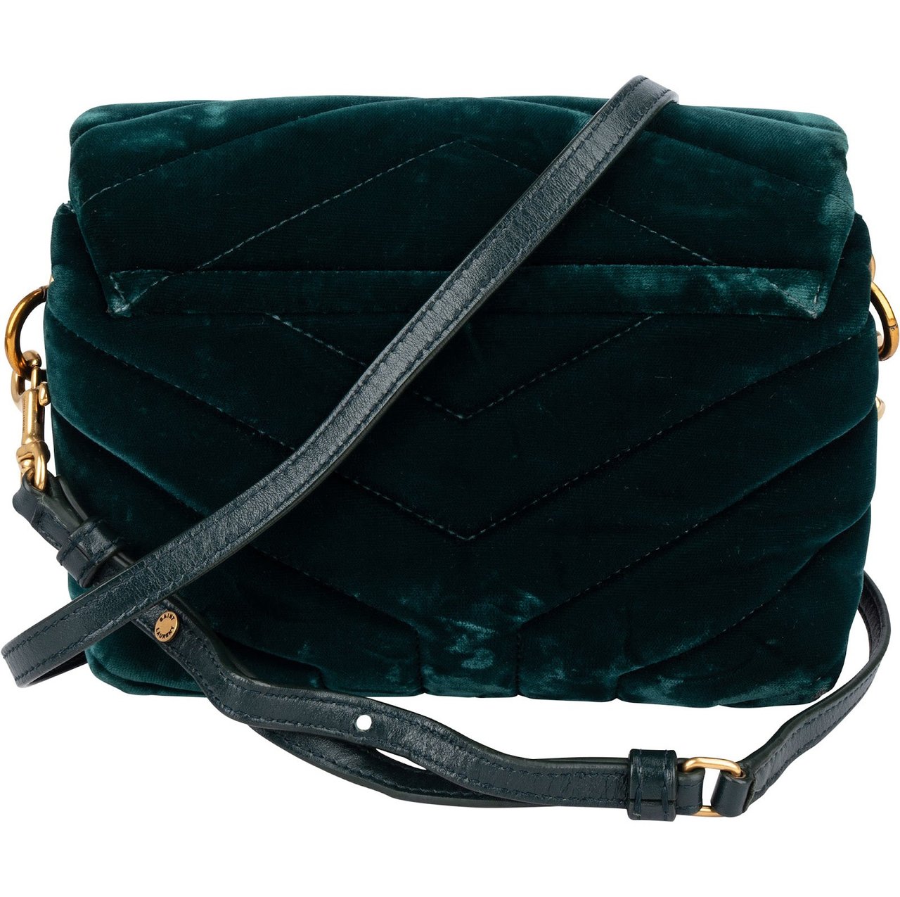 Saint Laurent Saint Laurent Velvet Loulou Toy Crossbody Bag Donkergroen