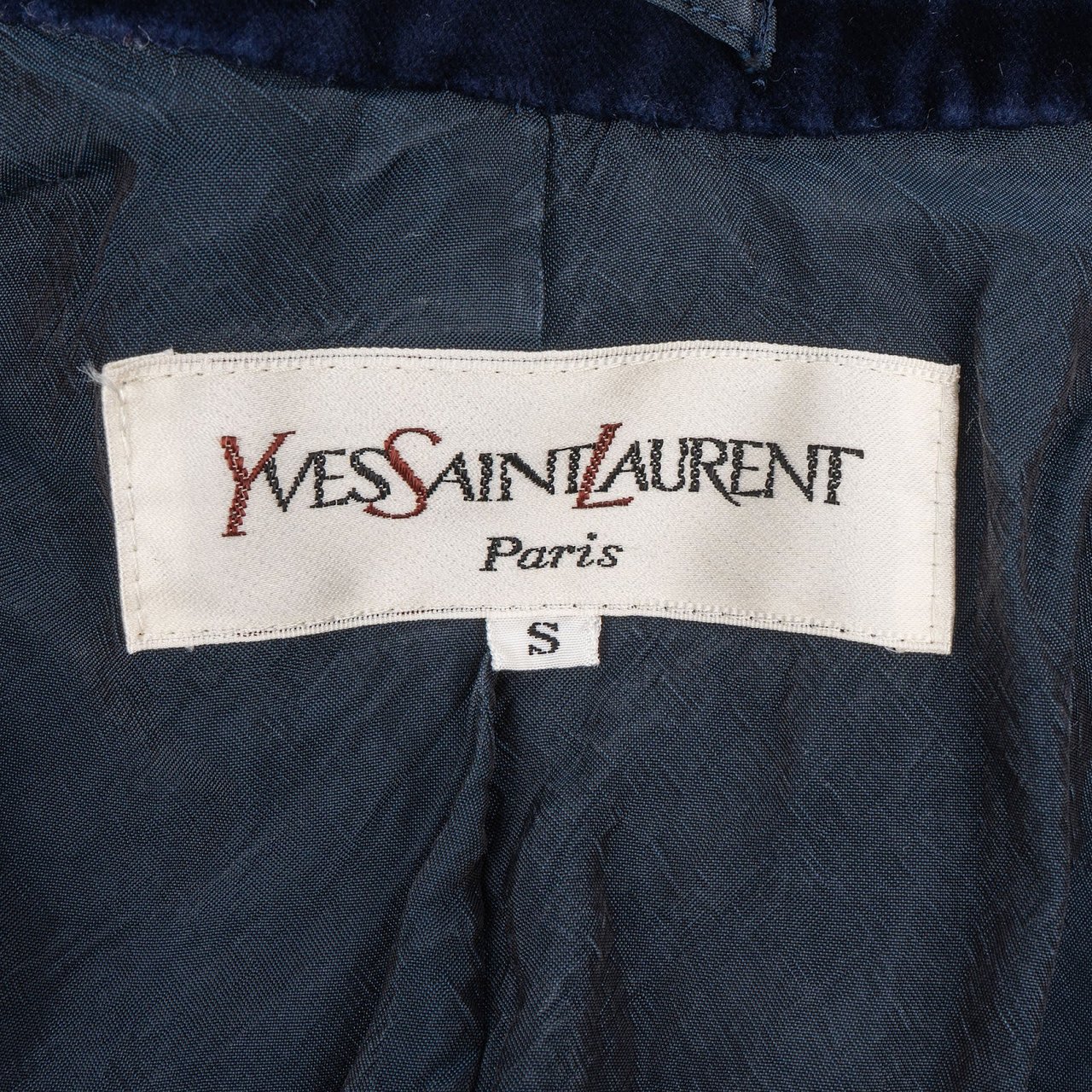 Saint Laurent Yves Saint Laurent Navy Samt Velvet Blazer Jacket (S) Navy