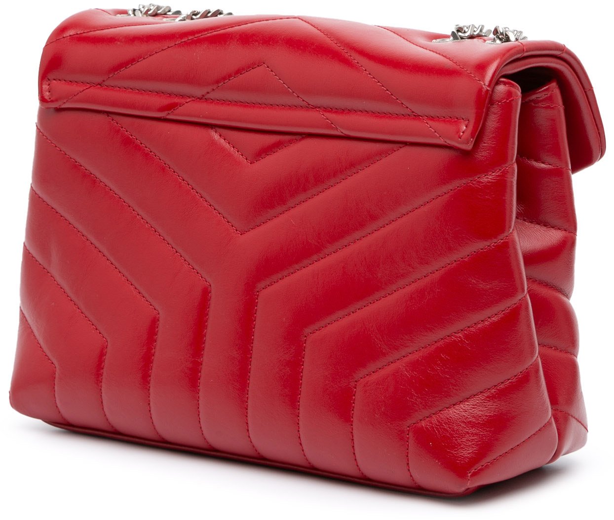 Saint Laurent Small Leather Monogram Loulou Crossbody Rood