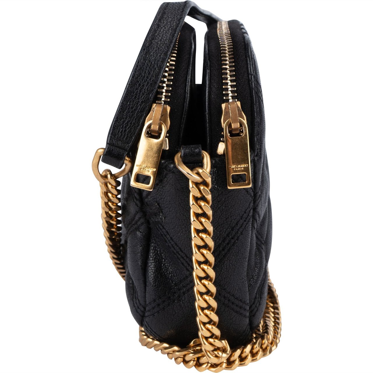 Saint Laurent Black Quilted Leather Becky Crossbody Bag Zwart