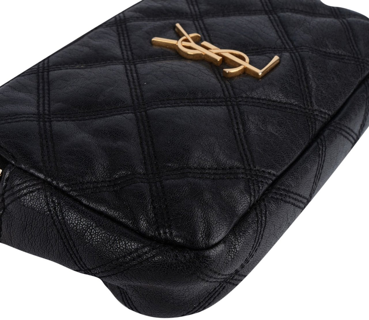 Saint Laurent Saint Laurent Black Quilted Leather Becky Crossbody Bag Zwart