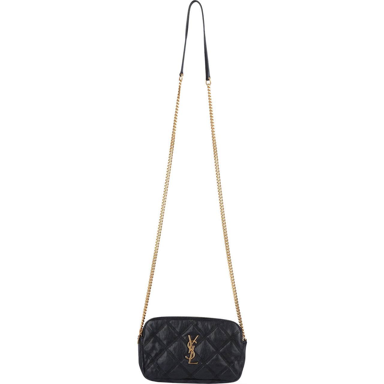 Saint Laurent Black Quilted Leather Becky Crossbody Bag Zwart