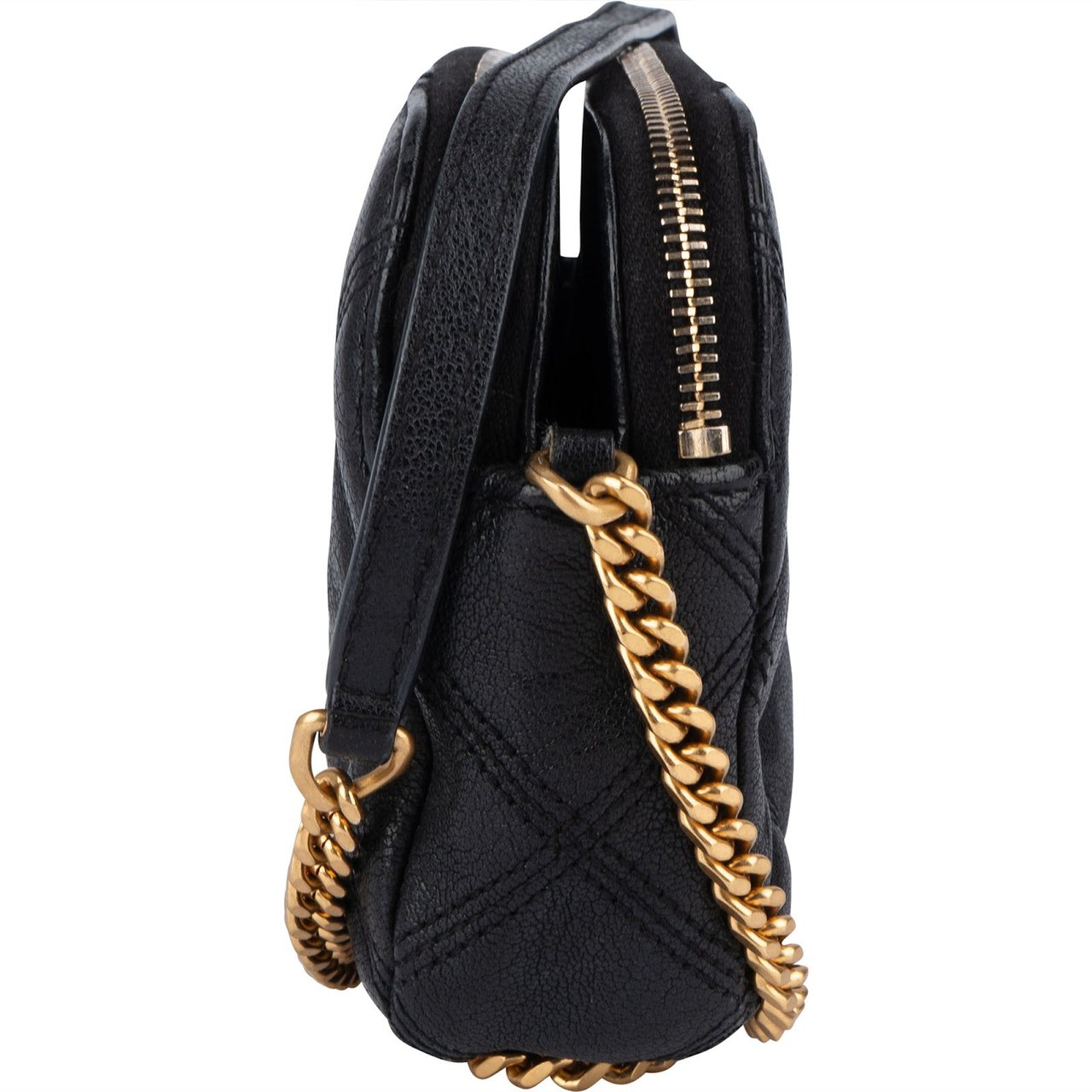 Saint Laurent Saint Laurent Black Quilted Leather Becky Crossbody Bag Zwart