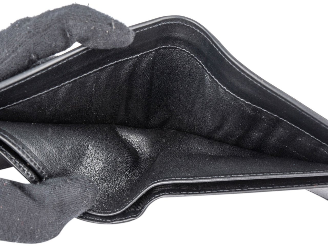 Saint Laurent Saint Laurent Leather YSL Shield Patch Bifold Wallet Zwart