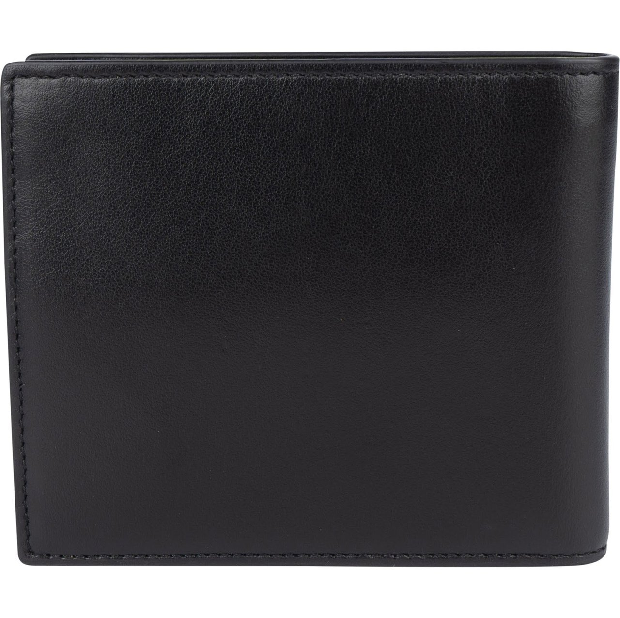 Saint Laurent Saint Laurent Leather YSL Shield Patch Bifold Wallet Zwart