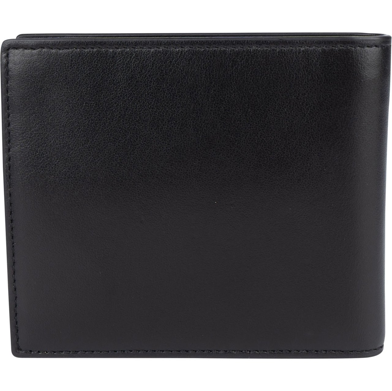 Saint Laurent Leather YSL Shield Patch Bifold Wallet Zwart