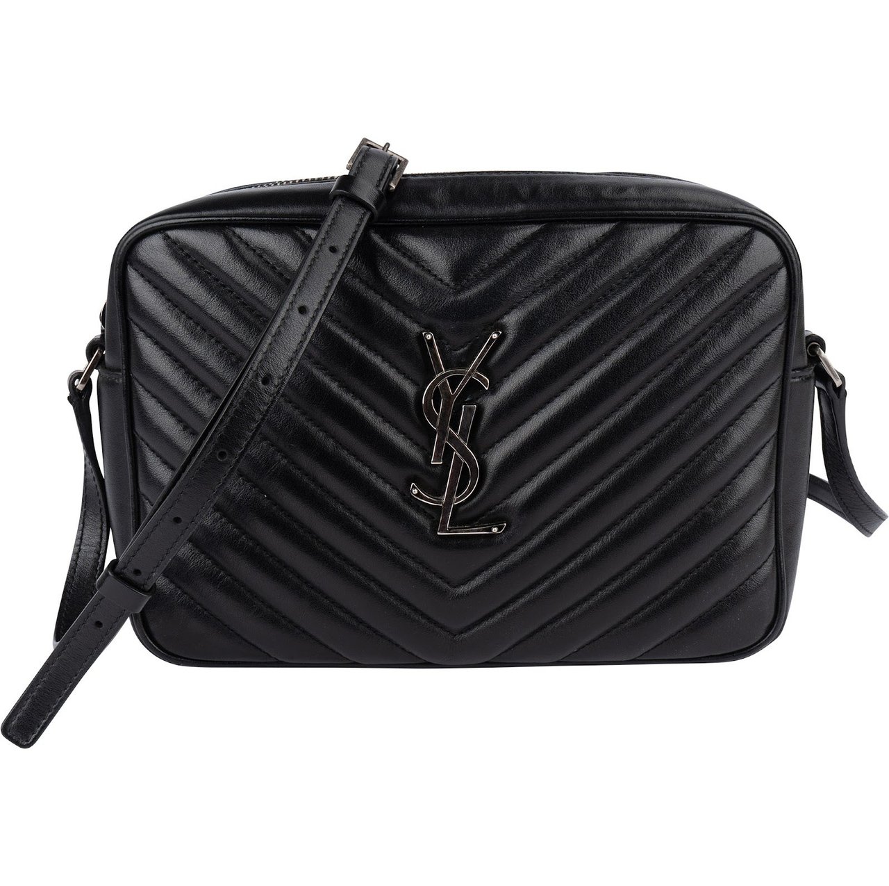 Saint Laurent Saint Laurent Quilted Leather Lou Camera Crossbody Bag Zwart