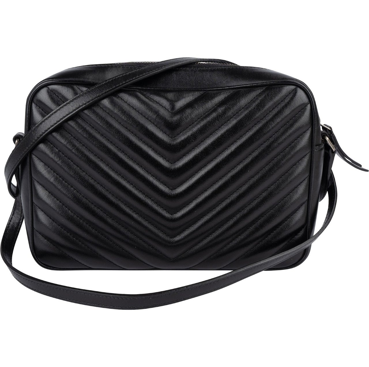 Saint Laurent Saint Laurent Quilted Leather Lou Camera Crossbody Bag Zwart