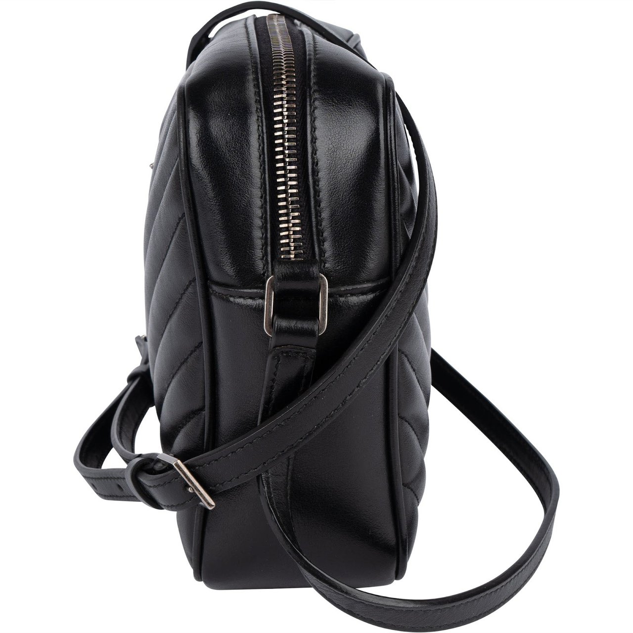 Saint Laurent Saint Laurent Quilted Leather Lou Camera Crossbody Bag Zwart
