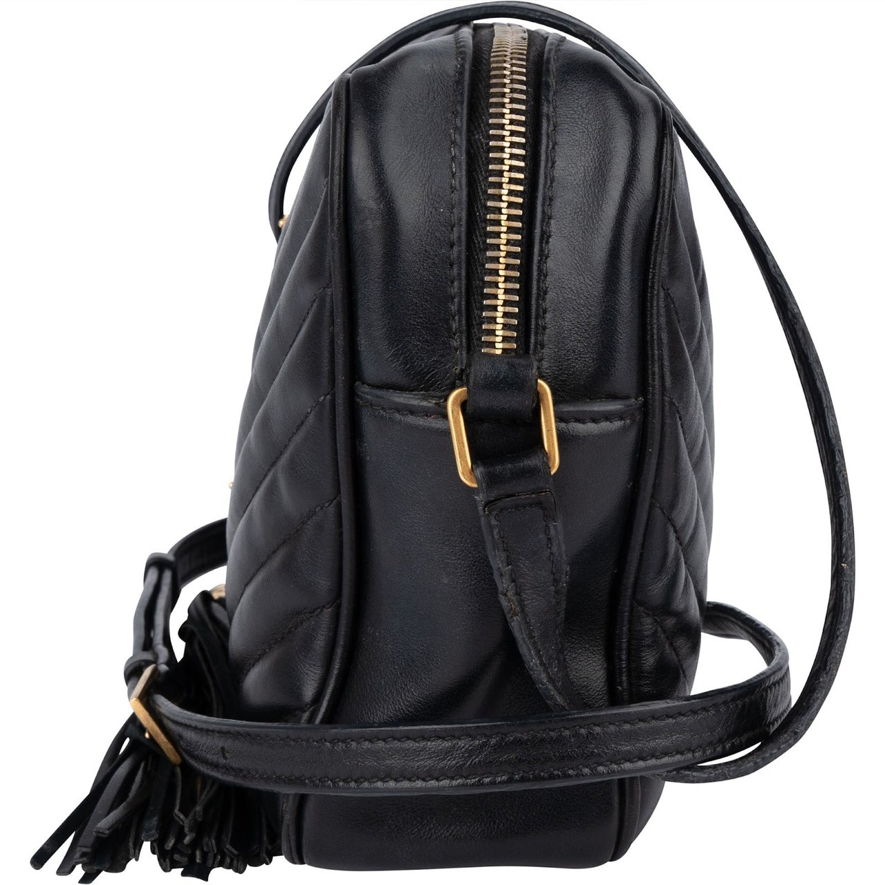 Saint Laurent Saint Laurent Quilted Leather Lou Camera Crossbody Bag Zwart