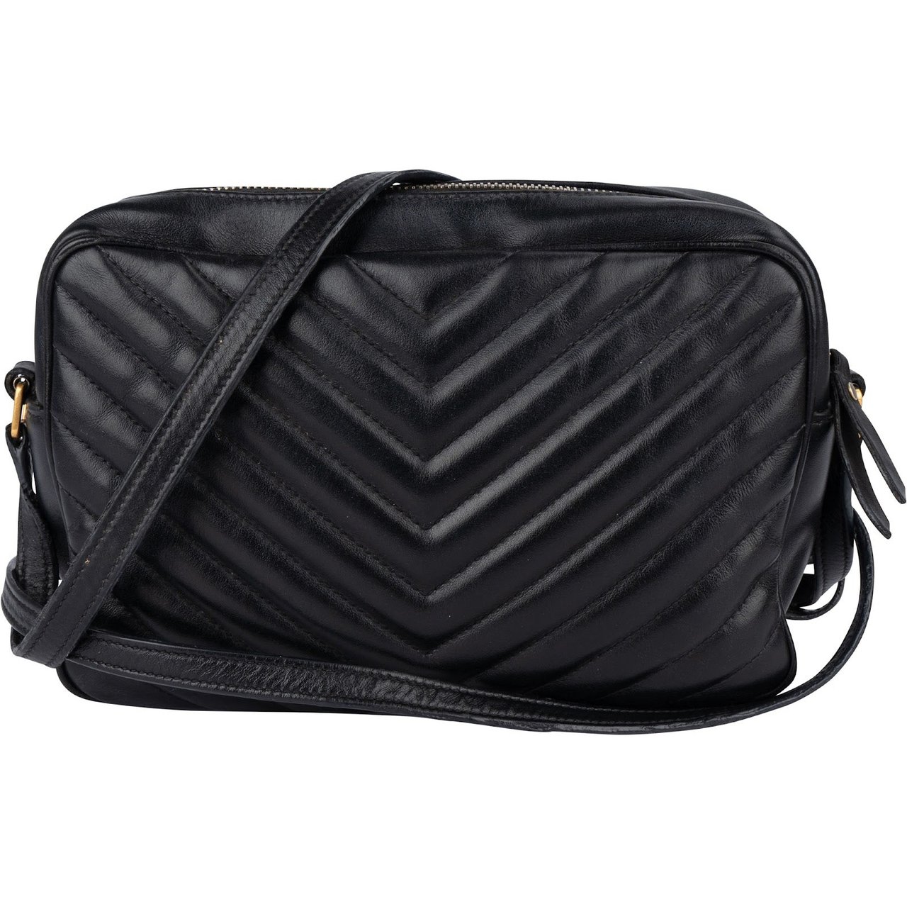 Saint Laurent Saint Laurent Quilted Leather Lou Camera Crossbody Bag Zwart