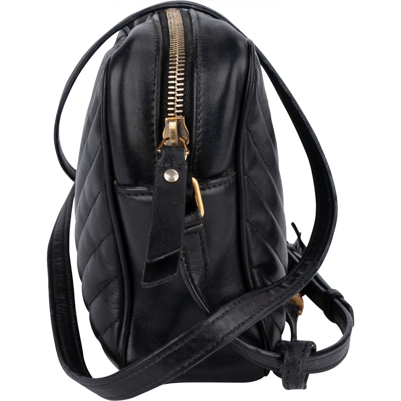 Saint Laurent Saint Laurent Quilted Leather Lou Camera Crossbody Bag Zwart