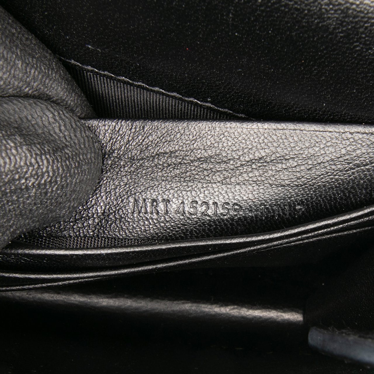 Saint Laurent Croc Embossed Leather Monogram Kate Tassel Wallet on Chain Zwart