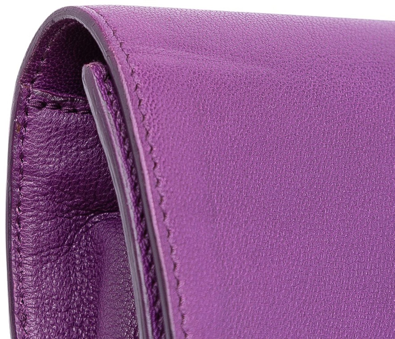Saint Laurent Large Leather Belle de Jour Clutch Paars