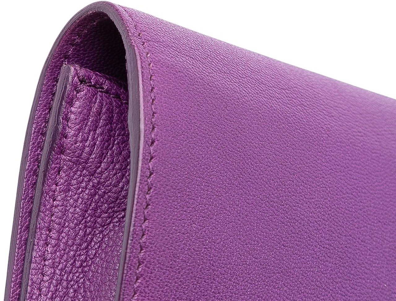 Saint Laurent Large Leather Belle de Jour Clutch Paars