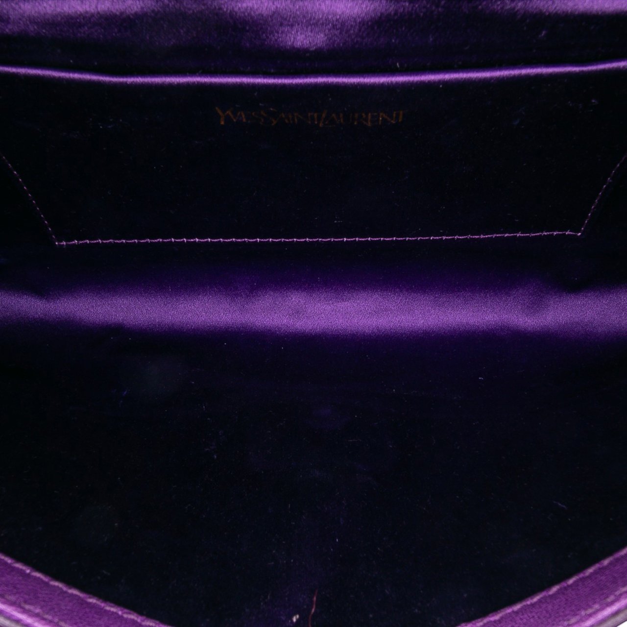 Saint Laurent Large Leather Belle de Jour Clutch Paars