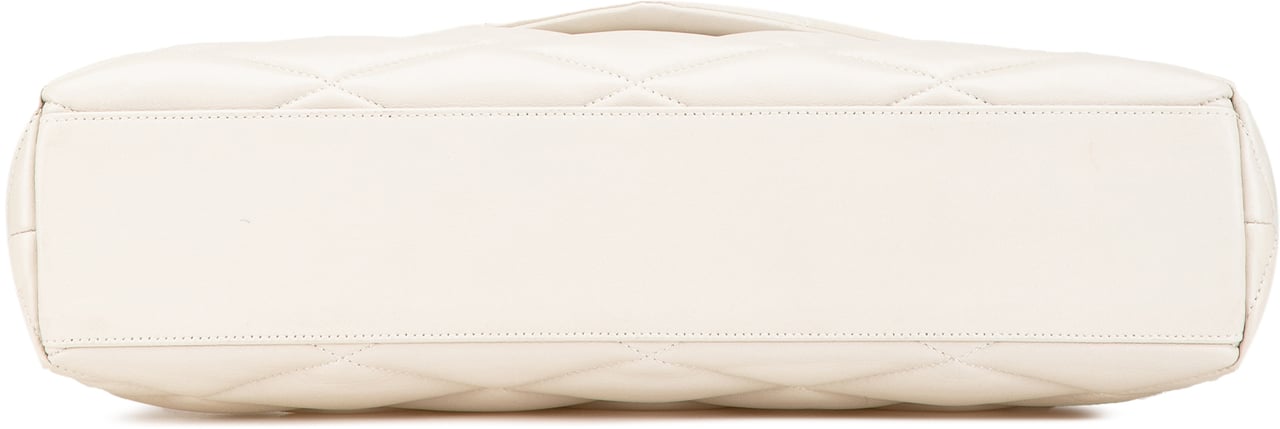 Saint Laurent Large Quilted Lambskin Sade Clutch Wit