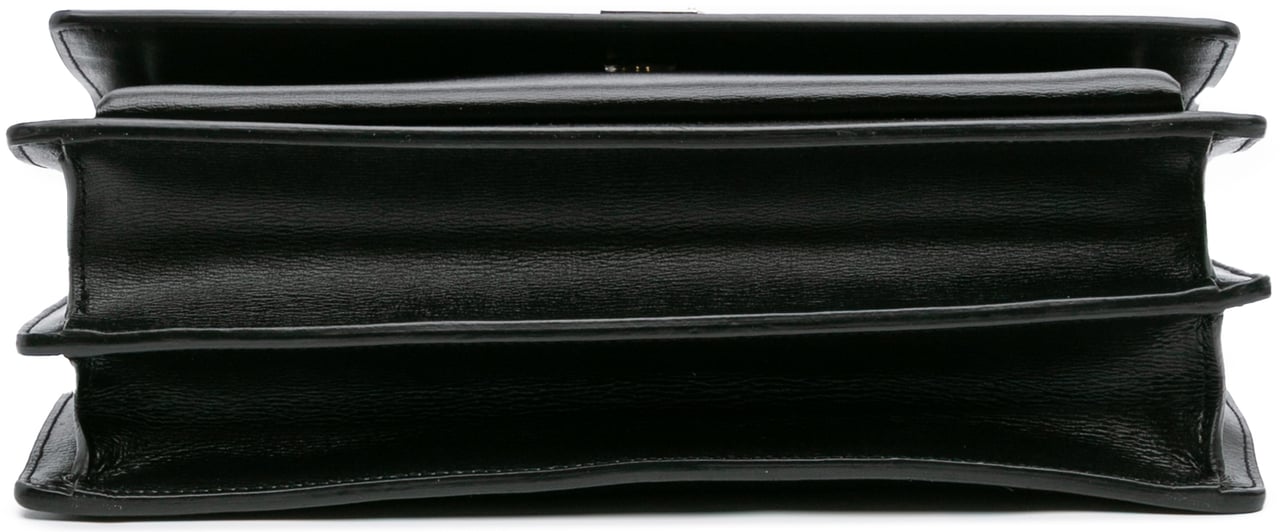 Saint Laurent Large Leather Monogram Sunset Crossbody Zwart
