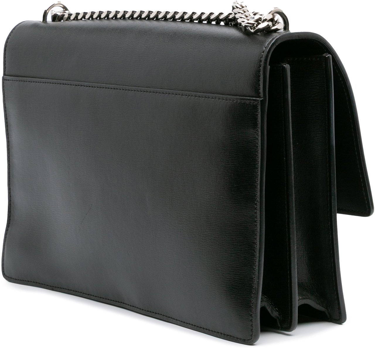 Saint Laurent Large Leather Monogram Sunset Crossbody Zwart