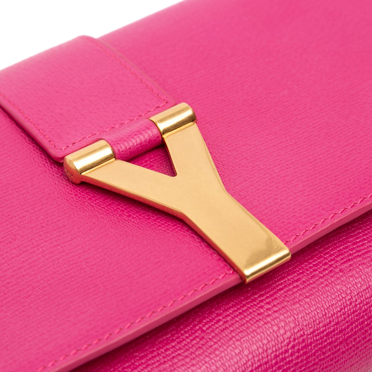 Saint Laurent Leather Chyc Ligne Clutch Roze
