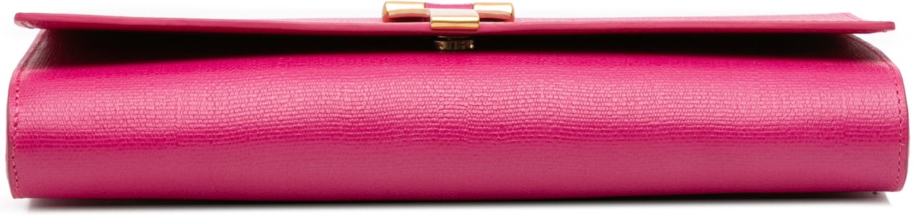 Saint Laurent Leather Chyc Ligne Clutch Roze