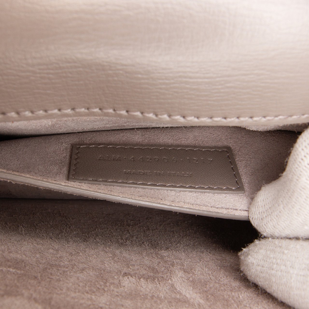 Saint Laurent Medium Leather Monogram Sunset Crossbody Grijs