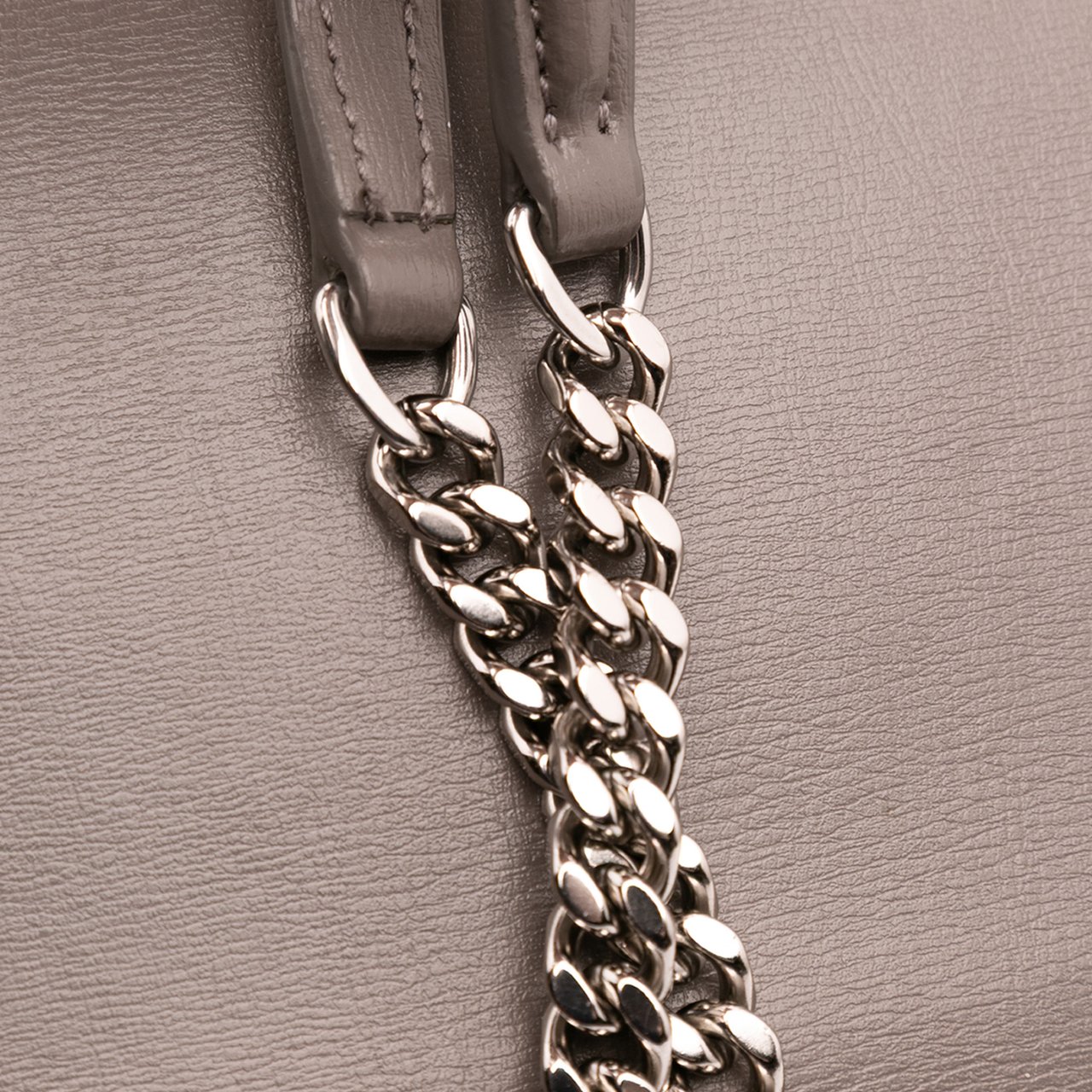 Saint Laurent Medium Leather Monogram Sunset Crossbody Grijs