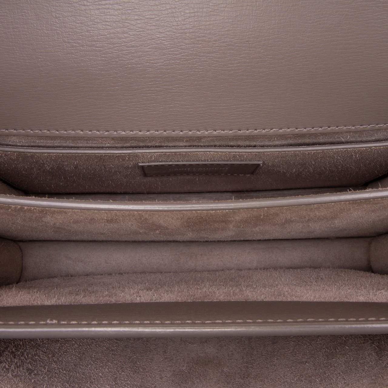 Saint Laurent Medium Leather Monogram Sunset Crossbody Grijs