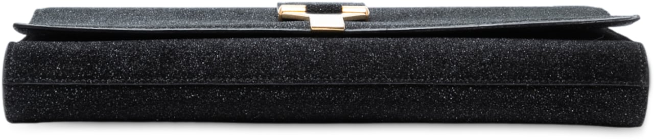 Saint Laurent Suede Shimmer Glitter Chyc Ligne Clutch Zwart