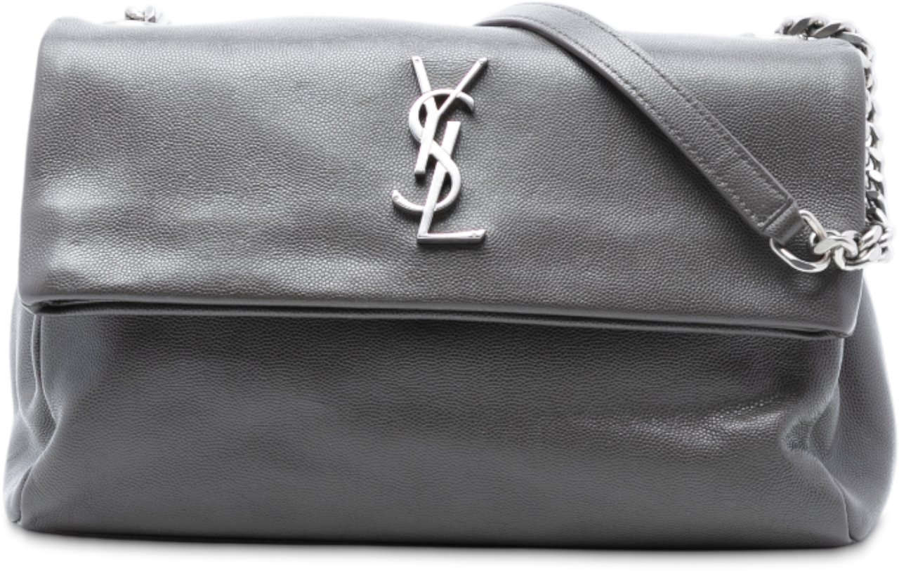 Saint Laurent Medium Grain De Poudre West Hollywood Crossbody Grijs