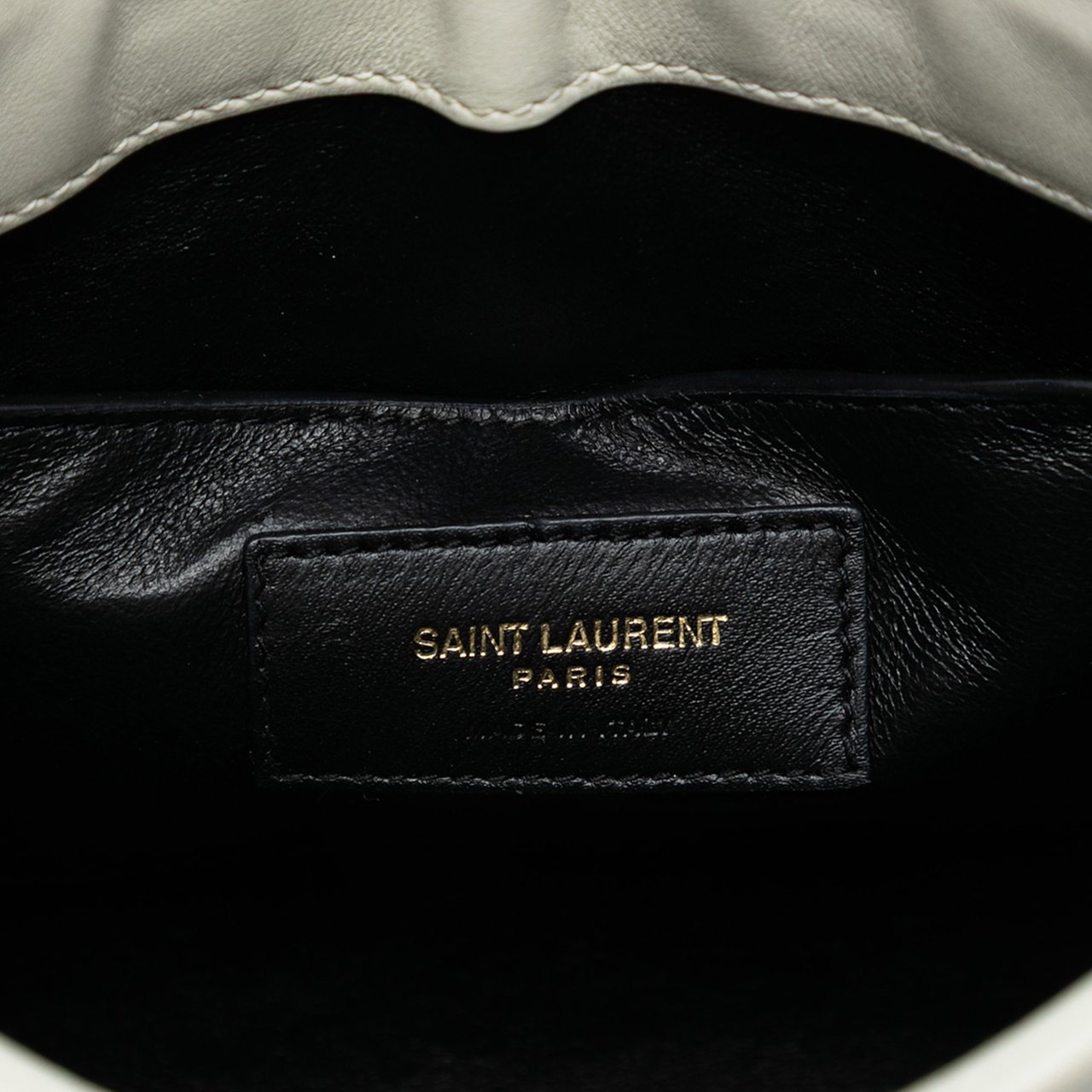 Saint Laurent Quilted Lambskin Monogram Baby Victoire Clutch on Chain Wit