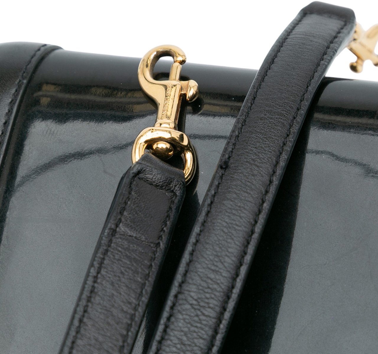 Saint Laurent Nano Patent Sac de Jour Satchel Zwart