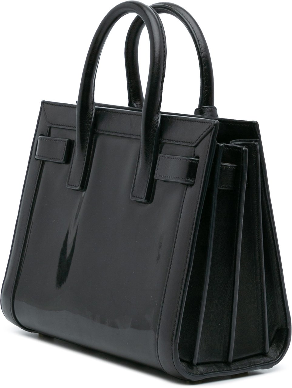 Saint Laurent Nano Patent Sac de Jour Satchel Zwart