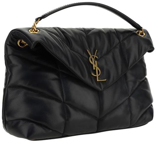 Saint Laurent Saint Laurent Black Lamb Leather Shoulder Bag Zwart