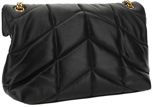 Saint Laurent Saint Laurent Black Lamb Leather Shoulder Bag Zwart