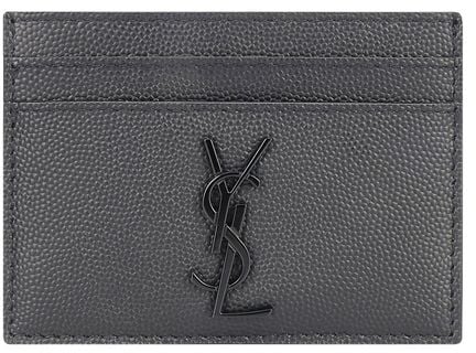 Saint Laurent Saint Laurent Gray Calf Leather Bos Taurus Wallet Grijs