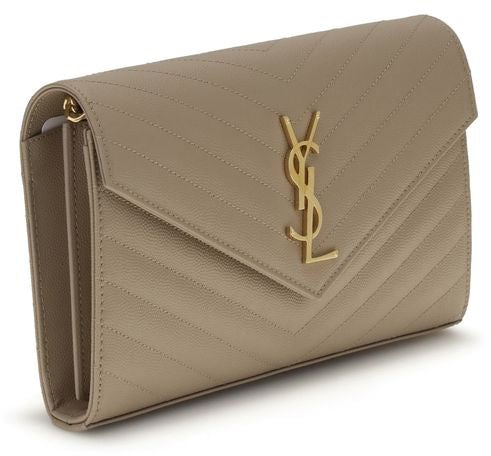Saint Laurent Saint Laurent Beige Calf Leather Bos Taurus Shoulder Bag Beige