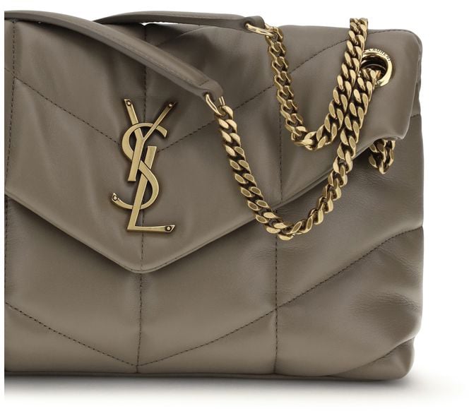 Saint Laurent Saint Laurent Gray Lamb Leather Shoulder Bag Grijs