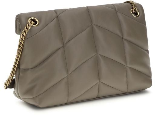 Saint Laurent Saint Laurent Gray Lamb Leather Shoulder Bag Grijs