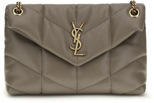 Saint Laurent Saint Laurent Gray Lamb Leather Shoulder Bag Grijs