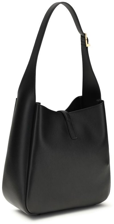 Saint Laurent Saint Laurent Black Calf Leather Bos Taurus Shoulder Bag Zwart