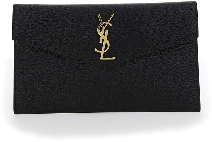 Saint Laurent Saint Laurent Black Calf Leather Bos Taurus Wallet Zwart