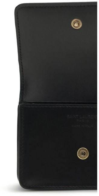 Saint Laurent Saint Laurent Black Calf Leather Bos Taurus Wallet Zwart