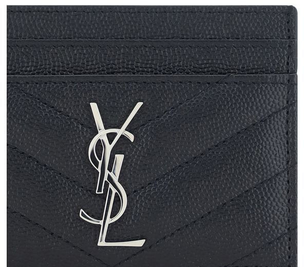 Saint Laurent Black Calf Leather Bos Taurus Wallet Zwart