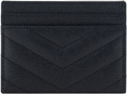 Saint Laurent Black Calf Leather Bos Taurus Wallet Zwart