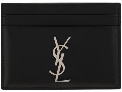 Saint Laurent Black Calf Leather Bos Taurus Wallet Zwart