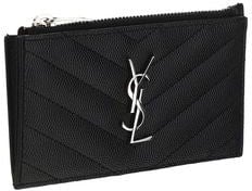 Saint Laurent Black Calf Leather Bos Taurus Wallet Zwart