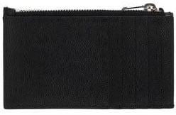 Saint Laurent Black Calf Leather Bos Taurus Wallet Zwart