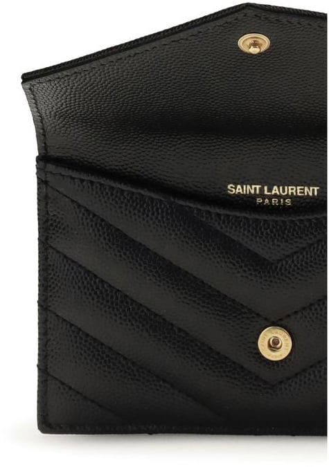 Saint Laurent Saint Laurent Black Calf Leather Bos Taurus Wallet Zwart