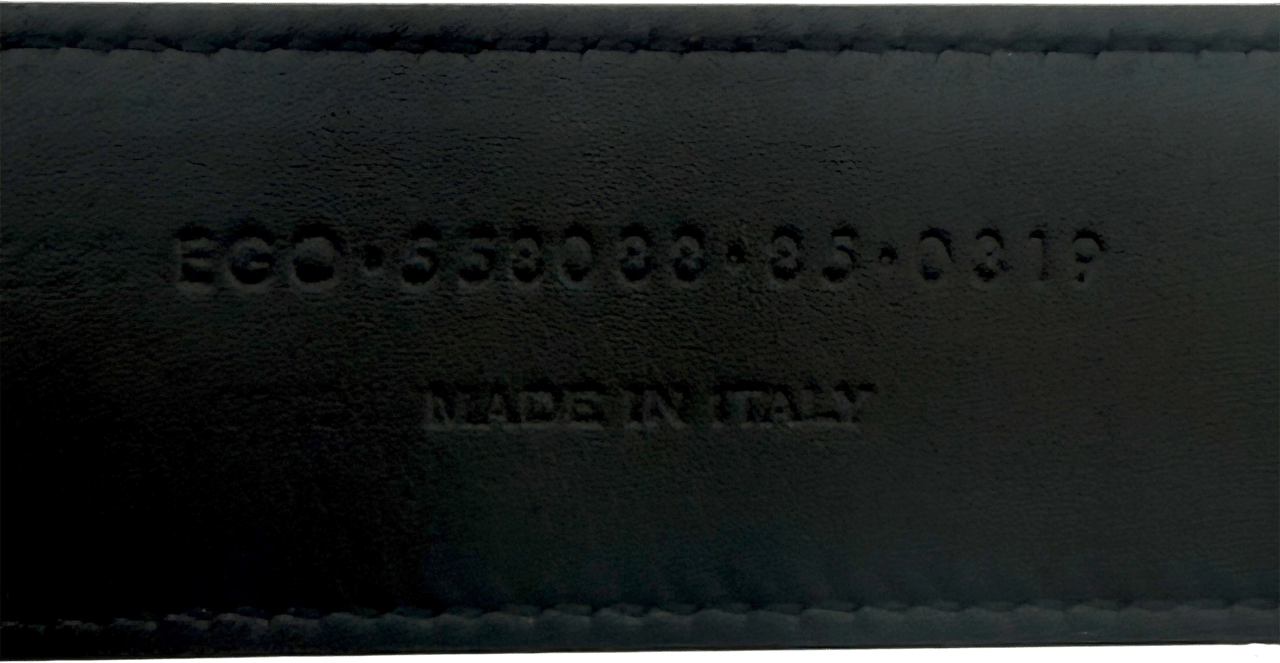 Saint Laurent Saint Laurent Cassandre patent leather belt with square buckle, 85cm, black / very good Zwart